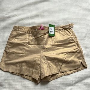 Lilly Pulitzer, gold metallic shorts, size 10